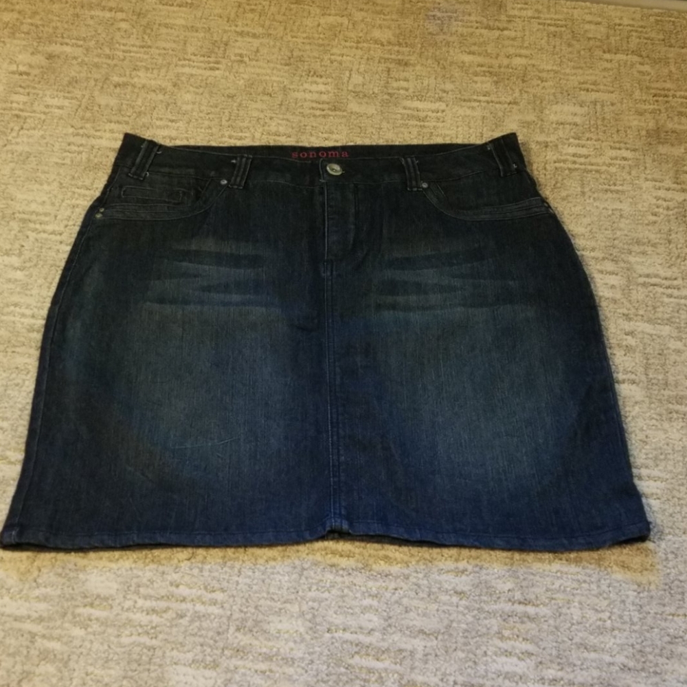 Faded jean skirt